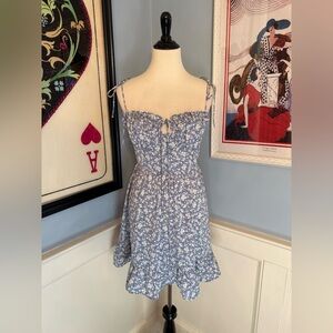 Blue and White Ditsy Floral Lightweight Mini Sundress Sz XL NWT